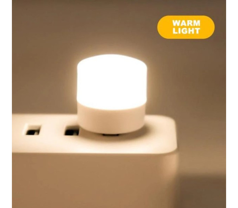 Мощный мини-светодиодный ночник, лампочка USB-штекер, Xiaomi. Теплый свет