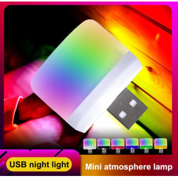 Мощный мини-светодиодный ночник, лампочка USB-штекер, Xiaomi. Семицветик
