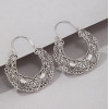 Серьги Мандала под стариное серебро 4.9*4.5 см
