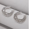 Серьги Мандала под стариное серебро 4.9*4.5 см