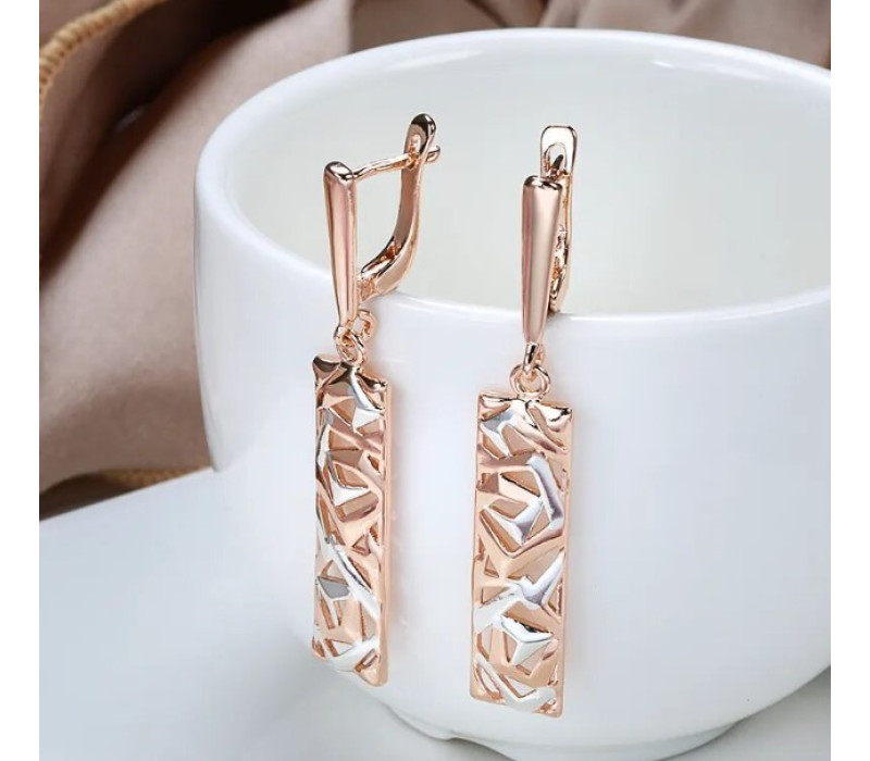 Богемные серьги, золотистые 4*1см