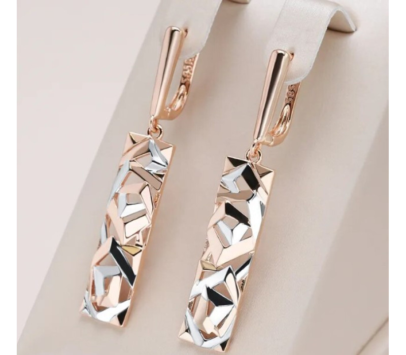 Богемные серьги, золотистые 4*1см