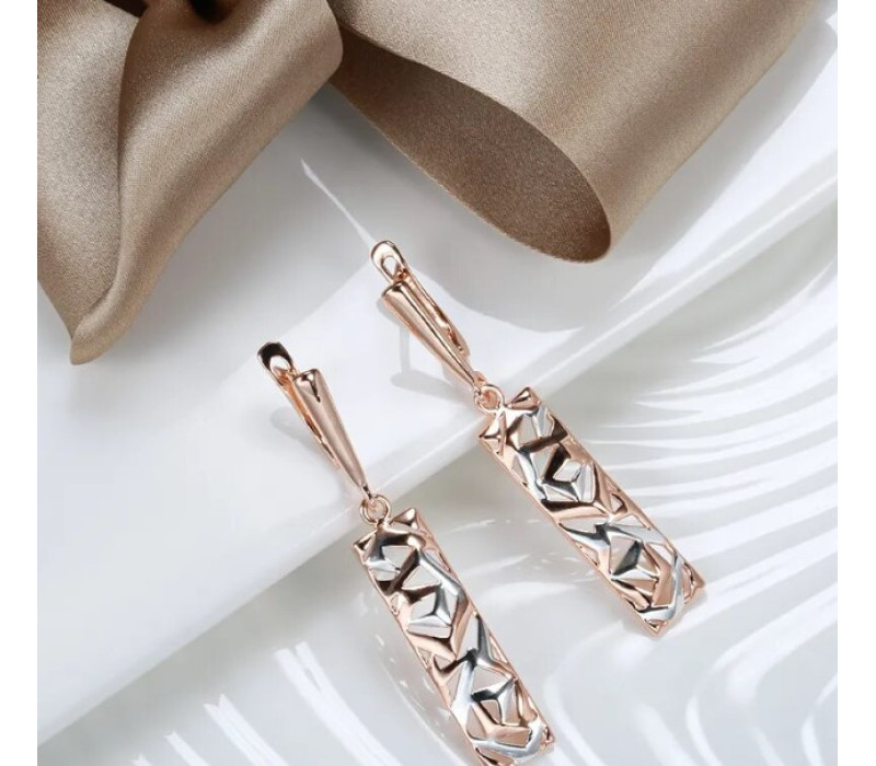 Богемные серьги, золотистые 4*1см