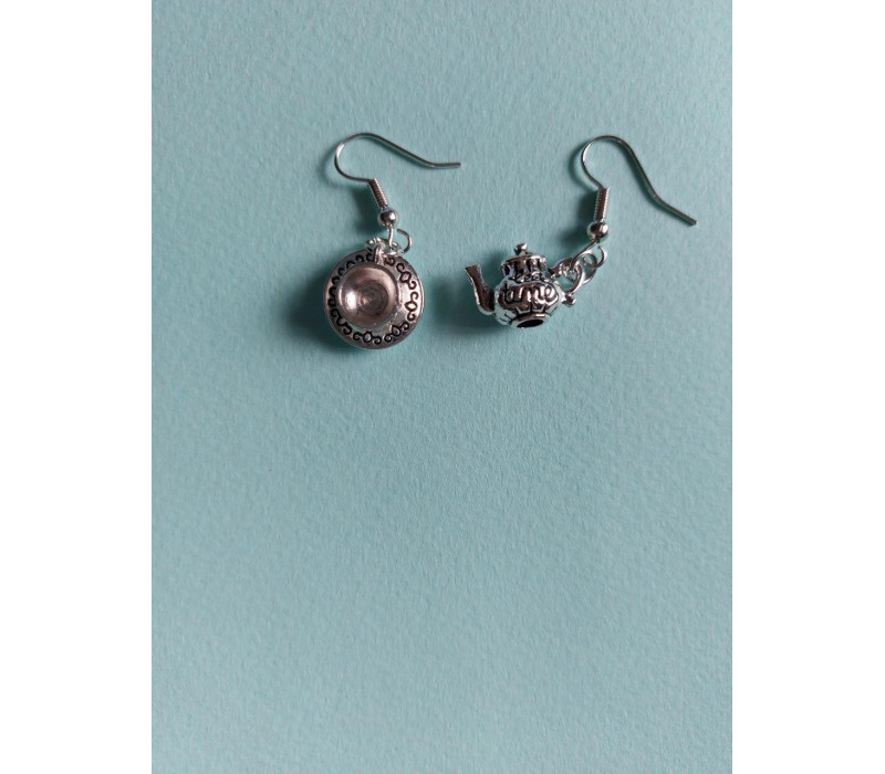 Серьги Чашка и чайник, 3*1.5см