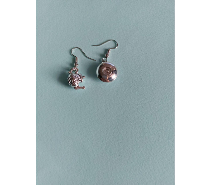Серьги Чашка и чайник, 3*1.5см