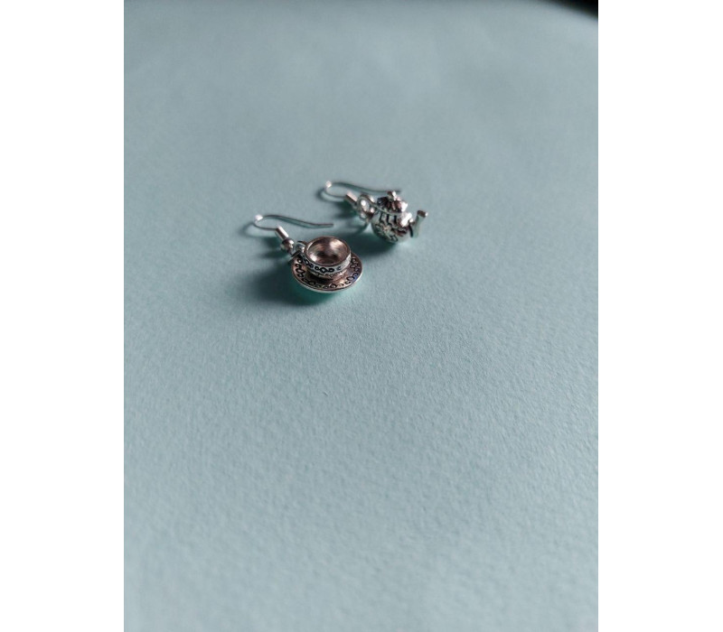 Серьги Чашка и чайник, 3*1.5см