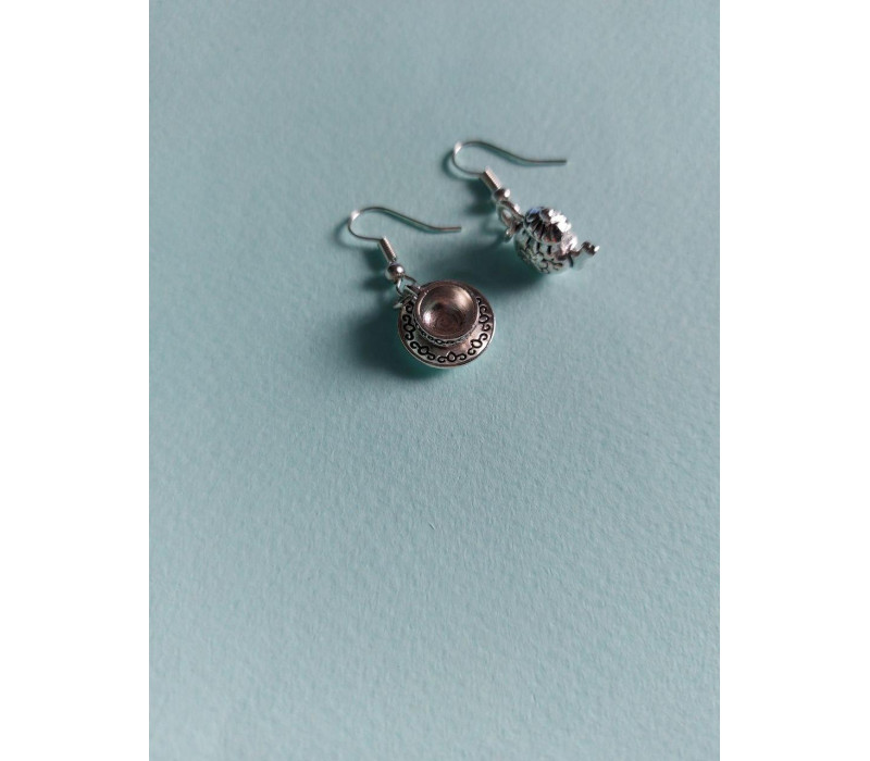 Серьги Чашка и чайник, 3*1.5см