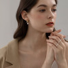 Серёжки женские золотой узел с жемчугом 2.5 х 0.5см