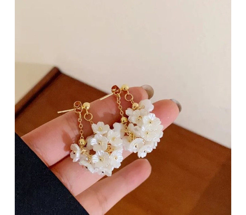 Элегантные серьги мелкие цветки, 3*3см
