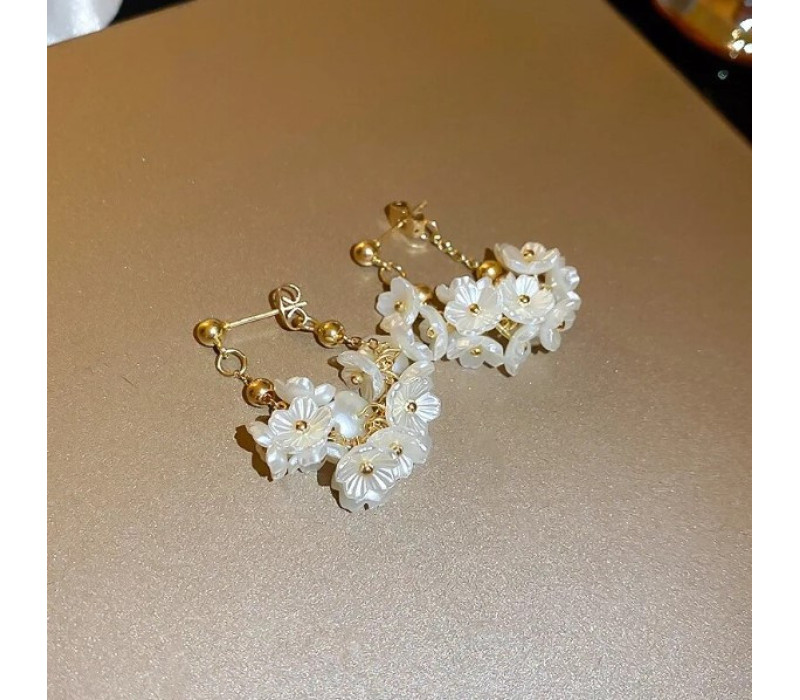 Элегантные серьги мелкие цветки, 3*3см