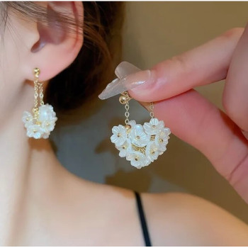 Элегантные серьги мелкие цветки, 3*3см