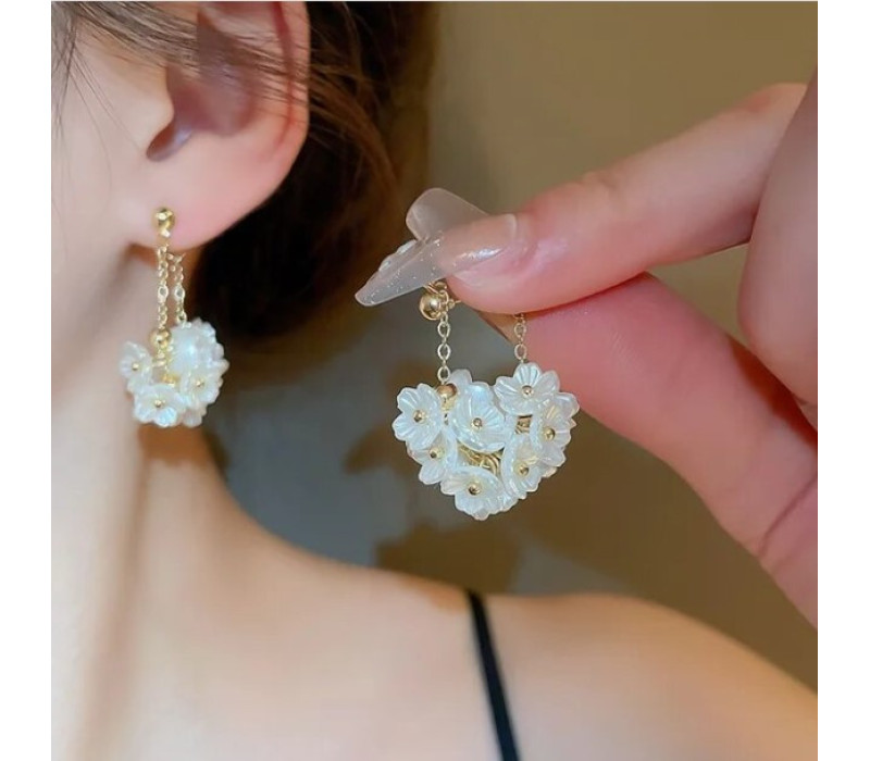 Элегантные серьги мелкие цветки, 3*3см