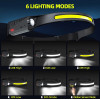 Налобный аккумуляторный светодиодный фонарик WORKLIGHT COB / XPG влагозащищенный с сенсором движения