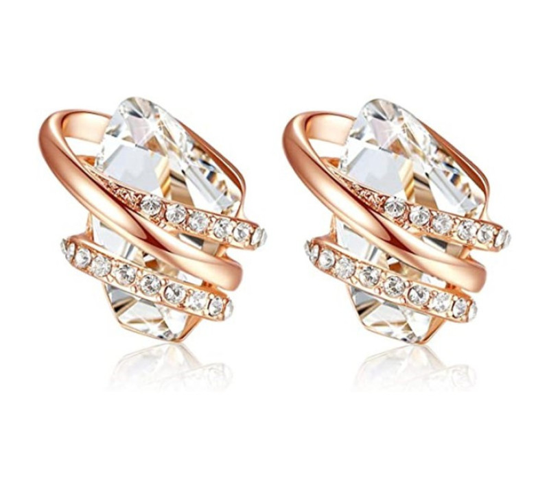 Серьги-гвоздики Белый камень, 1,3*1,2см