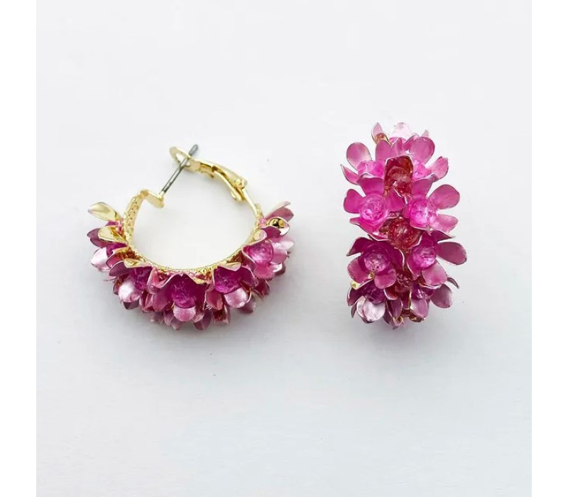 Сережки Фуксія, 3*2,5см