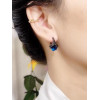 Серьги с синим камнем, 2*1.5см
