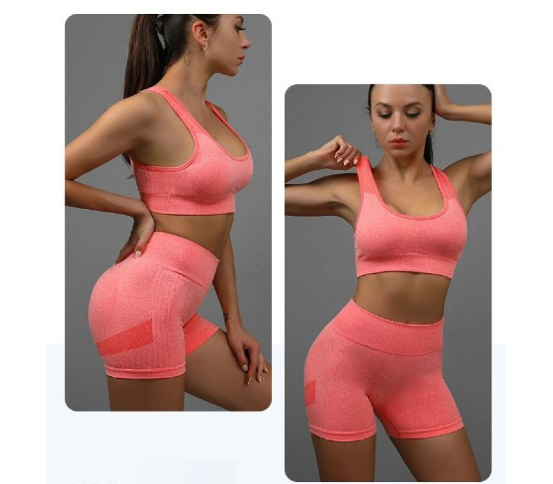 Спортивный костюм для йоги, фитнеса, тренировок, размер L-XL , цвет розовый