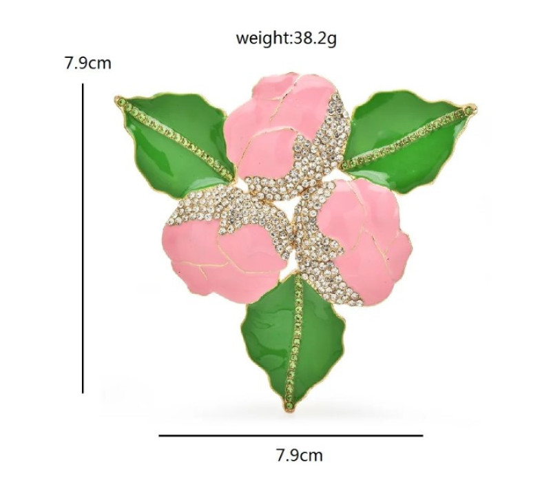 Брендовая брошь Pretty Pink Flowers, Wuli&baby 7.9*7.9 см