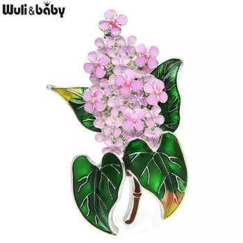 Брендовая брошь ветка сирени, Wuli&baby 3.3*5.3см