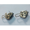Серьги-гвоздики Черный камень, 2*1,7см