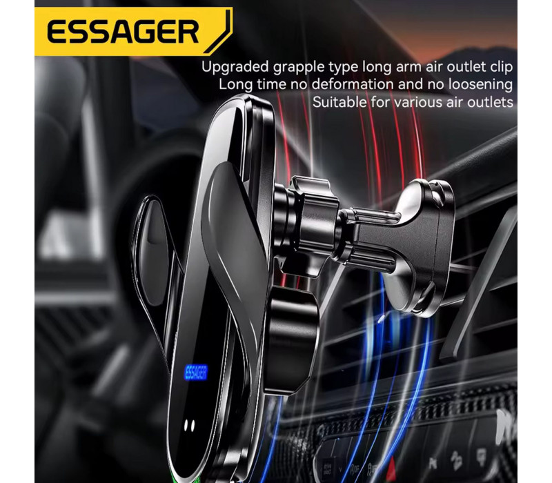 Автомобильный держатель для телефона ESSAGER Inspiration Series 15W Smart Stand с беспроводной зарядкой