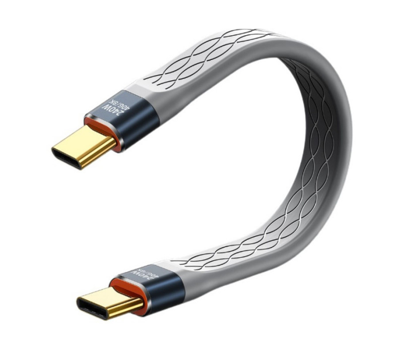 Короткий кабель USB-C – USB-C (5 дюймов, 240 Вт, 40 Гбит/с, 8K 60 Гц, PD 3.1) для зарядки, передачи данных и видео