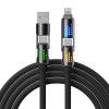Универсальный кабель для быстрой зарядки 240W 4-в-1: Type-C to Type-C, Type-C to Lightning, Lightning to USB-A 1.2м black