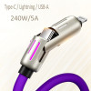 Универсальный кабель для быстрой зарядки 240W 4-в-1: Type-C to Type-C, Type-C to Lightning, Lightning to USB-A 1.2м