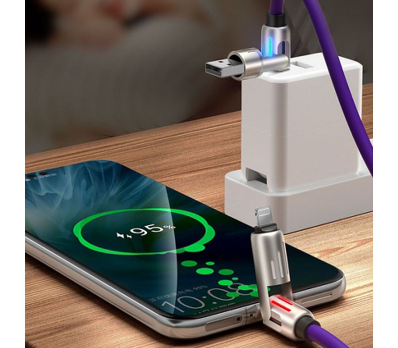 Универсальный кабель для быстрой зарядки 240W 4-в-1: Type-C to Type-C, Type-C to Lightning, Lightning to USB-A 1.2м