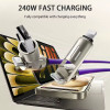 Универсальный кабель для быстрой зарядки 240W 4-в-1: Type-C to Type-C, Type-C to Lightning, Lightning to USB-A 1.2м