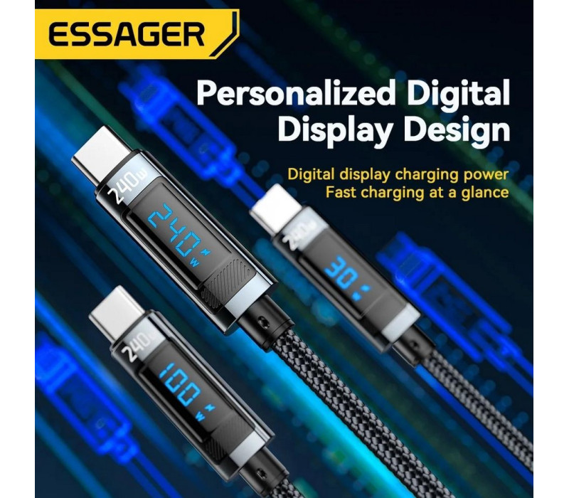 Кабель Essager USB Type-C - USB Type-C 240W/5A PD 3.1 1м