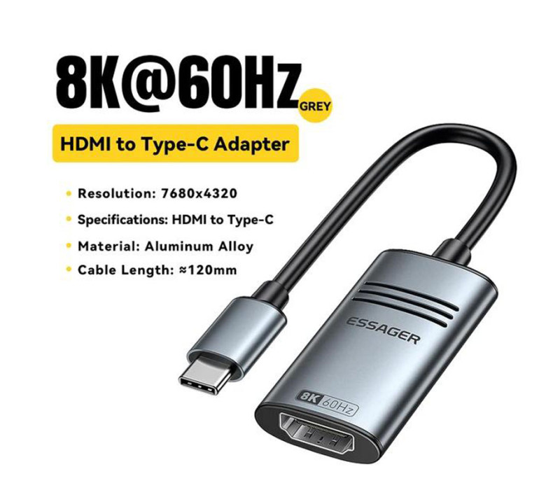 Адаптер Essager HDMI to USB Type-C 8K@60Hz