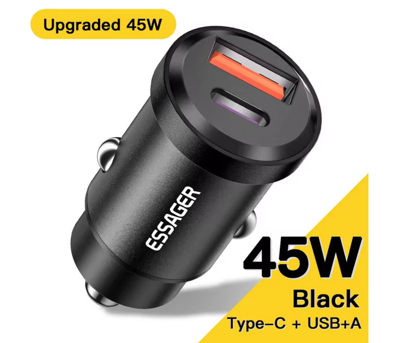 Автомобильное зарядное устройство Essager 45W/30W USB Type-C Quick Charge 4.0 PD 3.0 SCP