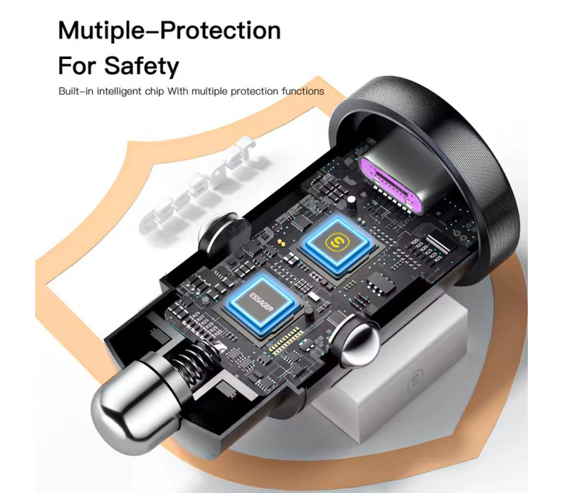 Автомобильное зарядное устройство Essager 45W/30W USB Type-C Quick Charge 4.0 PD 3.0 SCP