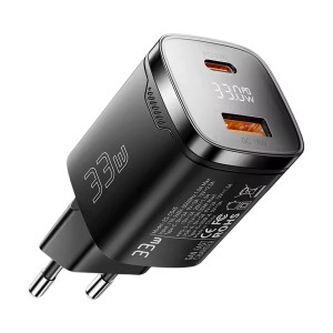 Essager GaN 33W Быстрая Зарядка USB-C PD+QC3.0 black