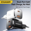 Essager GaN 33W Быстрая Зарядка USB-C PD+QC3.0 black