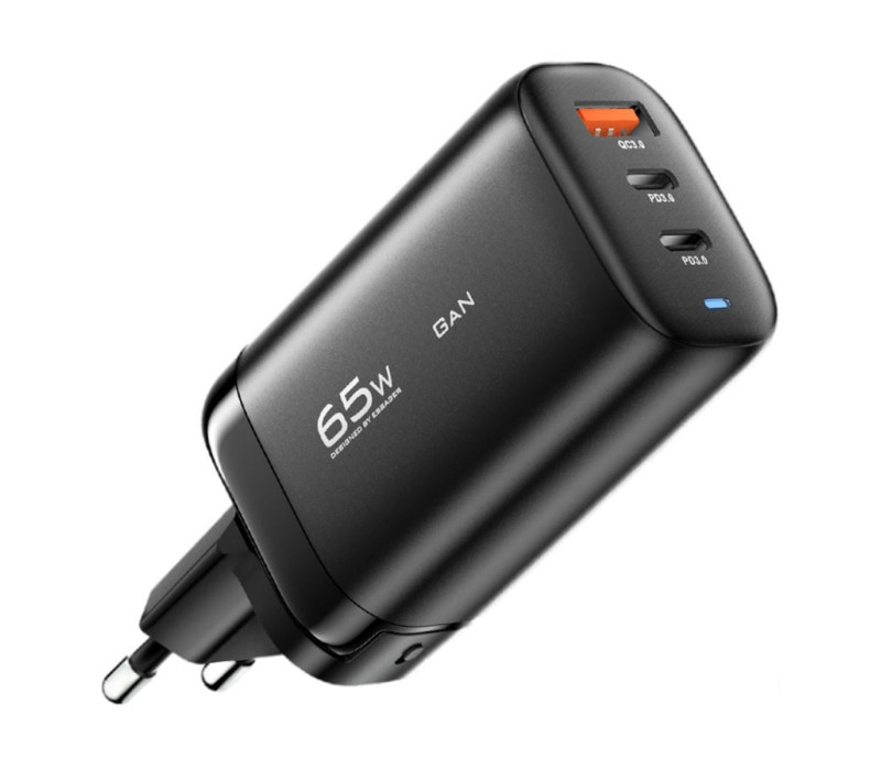 Универсальная быстрая зарядка Essager GaN 65W PD+QC3.0 black