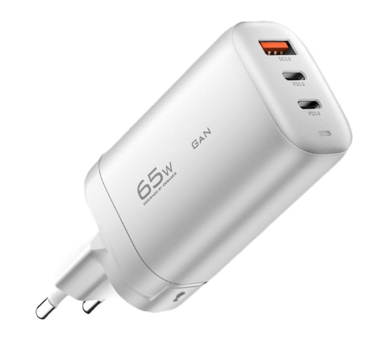 Универсальная быстрая зарядка Essager GaN 65W PD+QC3.0 White