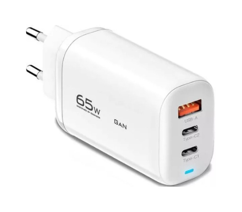 Универсальная быстрая зарядка Essager GaN 65W PD+QC3.0 White