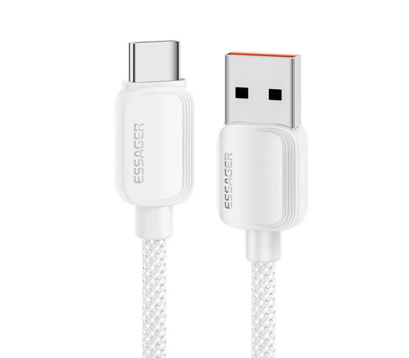 Кабель Essager Weilan USB-A - Type-C 100W/7A Fast Charging Cable 1м white