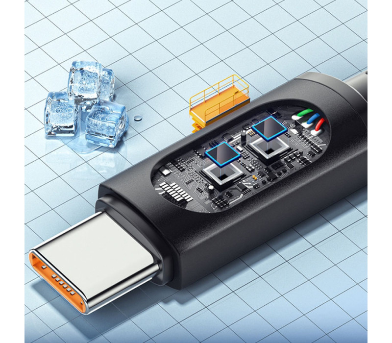 Кабель Essager X-ray USB-A - Type-C 100W/7A Display Fast Charging Cable 2м black