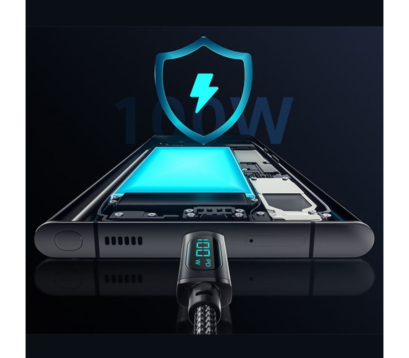Кабель Essager X-ray USB-A - Type-C 100W/7A Display Fast Charging Cable 2м black