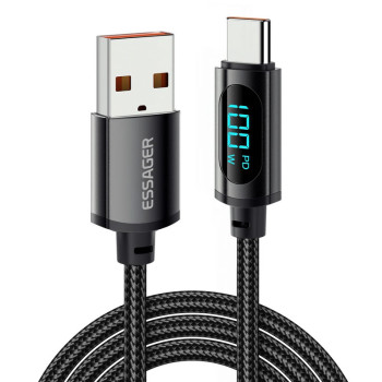 Кабель Essager X-ray USB-A - Type-C 100W/7A Display Fast Charging Cable 2м black