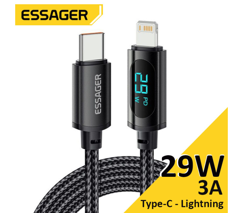 Кабель Essager Haochen Type-C - Lightning 29W / 3A fast charging cable 1м black