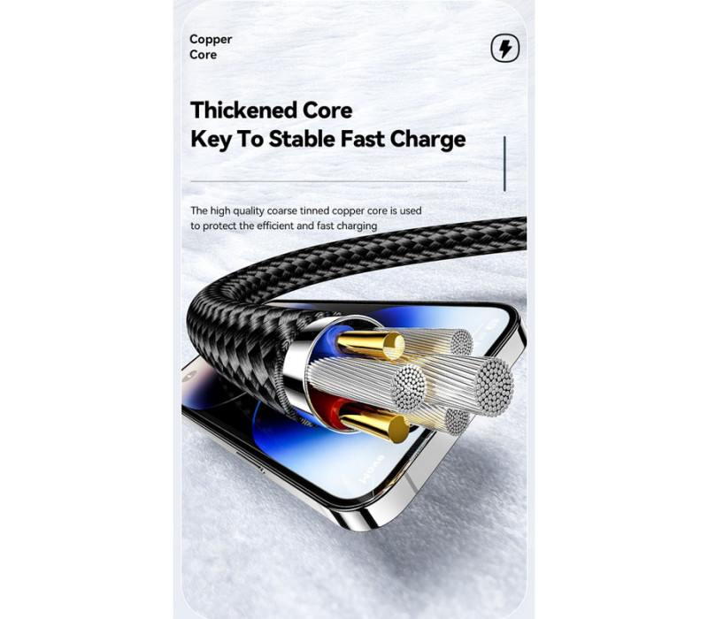 Кабель Essager Haochen Type-C - Lightning 29W / 3A fast charging cable 1м black