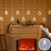 Гирлянда USB LED штора с новогодними фигурками, теплый свет, 8 режимов, 3м
