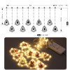 Гирлянда USB LED штора с новогодними фигурками, теплый свет, 8 режимов, 3м