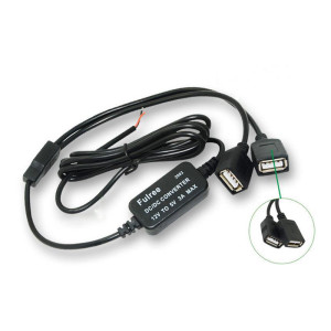 Автомобильный адаптер-конвертер DC-DC 12V to 5V 3A MAX на 2 USB для скрытого монтажа