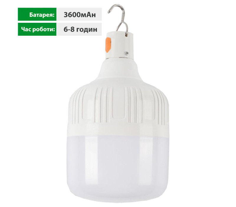 Большая портативная LED лампа фонарик для кемпинга 3600mAh, 200W