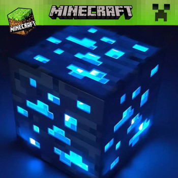 Светильник ночник блок майнкрафт аккумуляторній minecraft, 7.5см, цвет синий